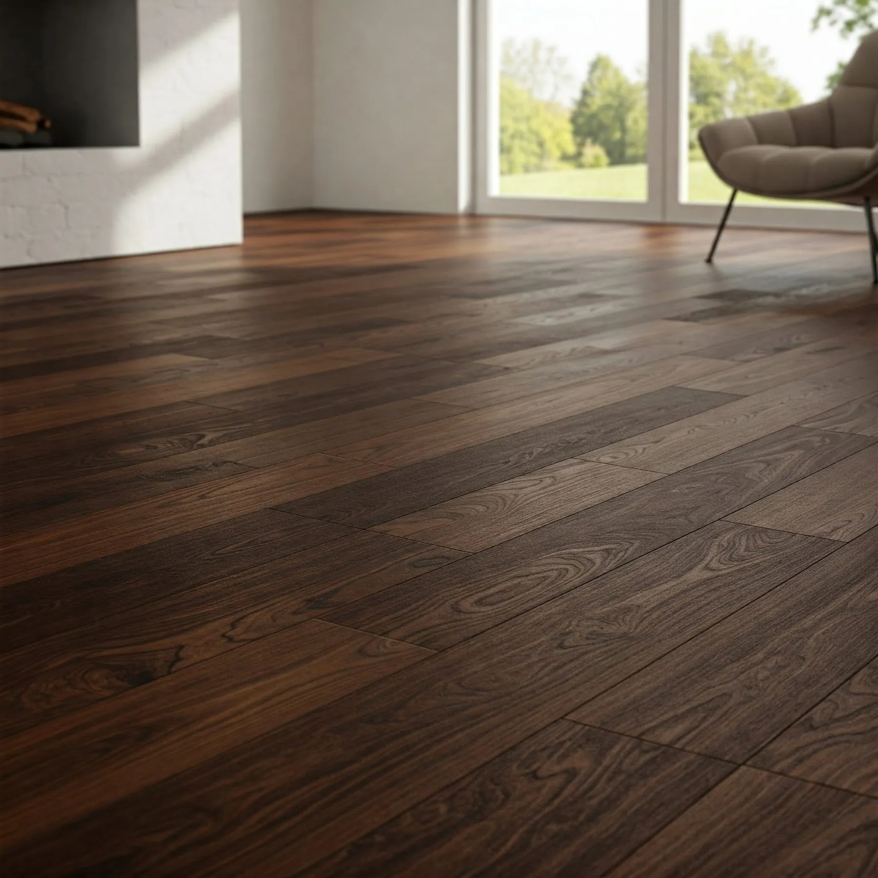 Warm solid hardwood flooring in a central Kentucky home
