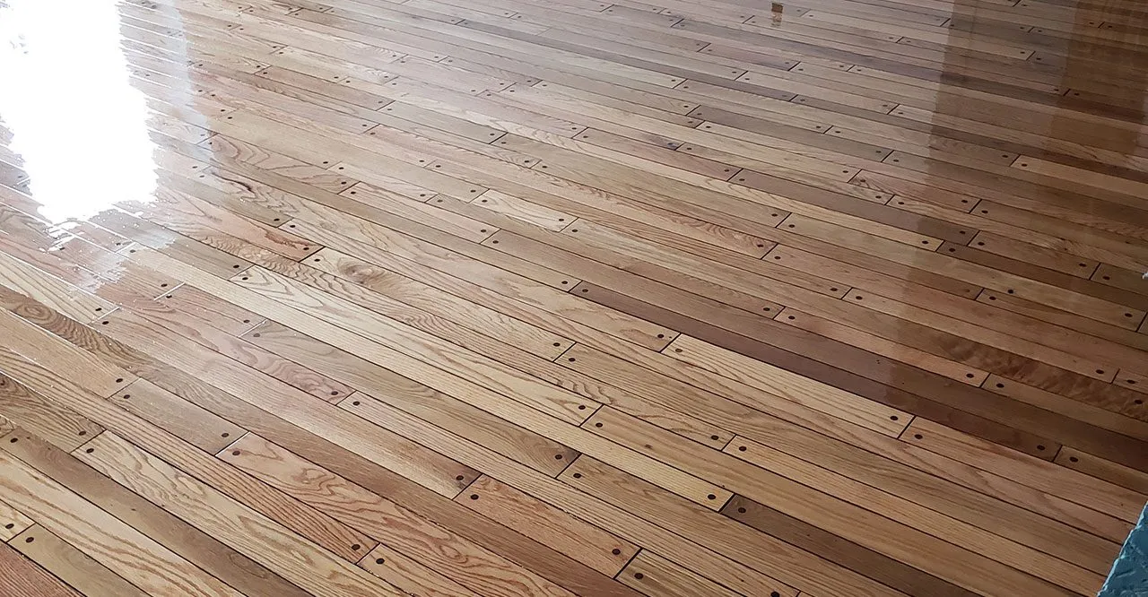 Finished hardwood floor completed by Moore Hardwood Floors