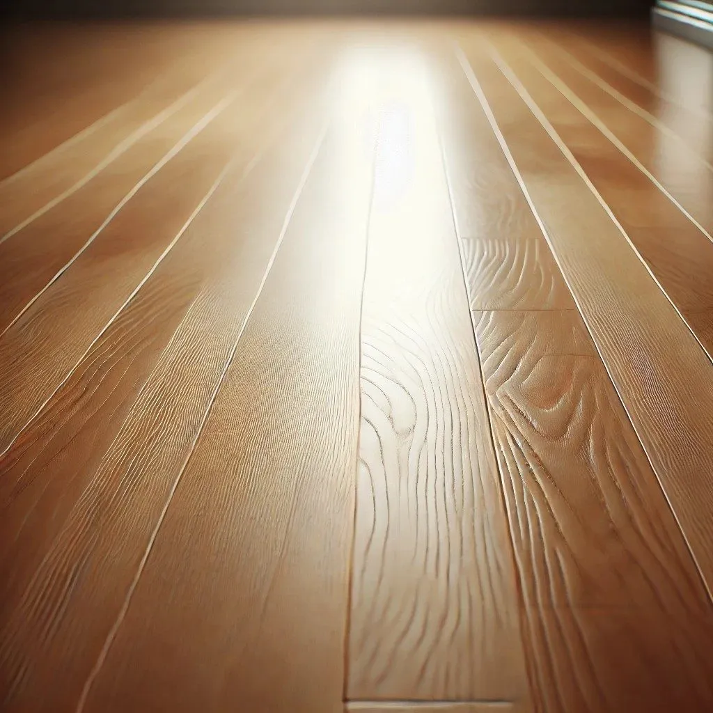 Freshly refinished solid hardwood floor with a warm satin finish in Lexington, Kentucky